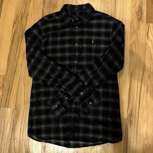 Allsaints Black Flannel Sz M
